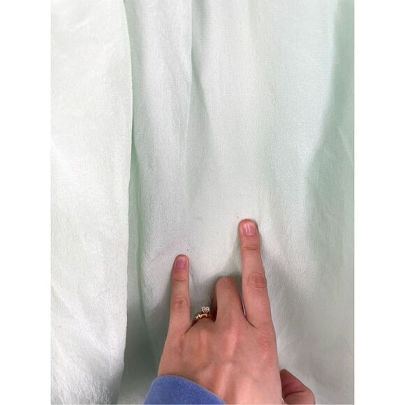 Roberta Freymann Silk Mint Double Tie Neck Peasant Blouse XS - Picture 9 of 10